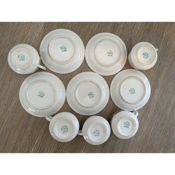 Antique Lusterware Demitasse Set Of 5, Japanese Hand-Painted - Picture 6 of 9